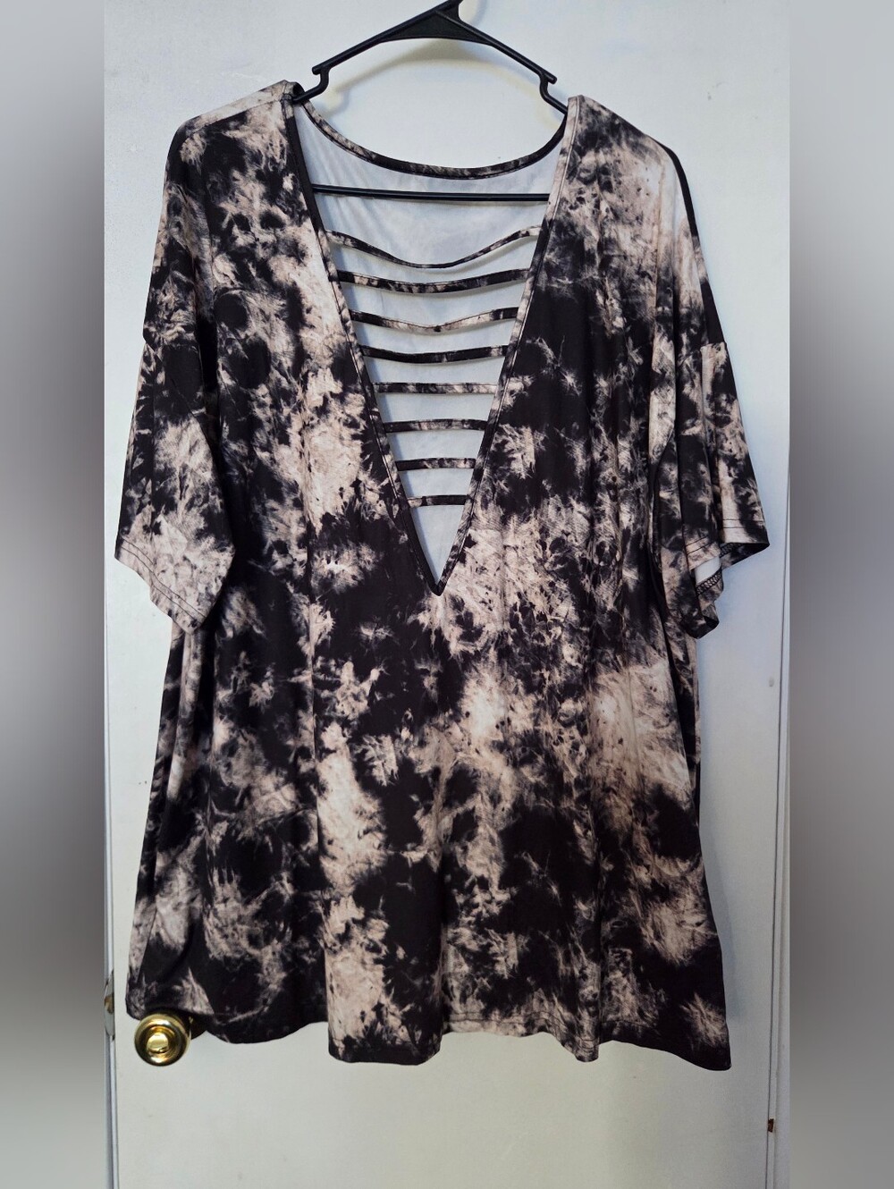 SHEIN Curve Tie-Dye Strappy Back Tunic Top – Size 1XL